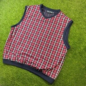 Polo Golf Ralph Lauren Plaid Vest Men's Sz.XL Red Blue White Vintage 90s Y2K